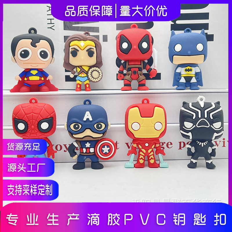 Cartoon Marvel Keychain Figure Avengers 2023 New Avengers Keychain Big Head Marvel