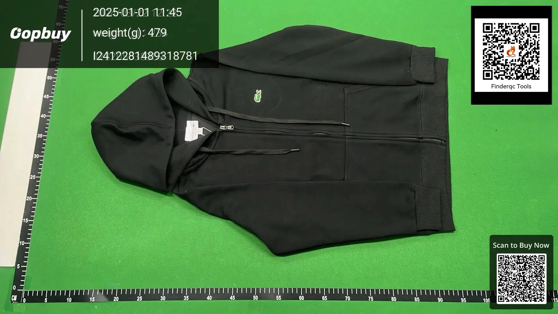 Lacoste Full Zip Hoodie Black