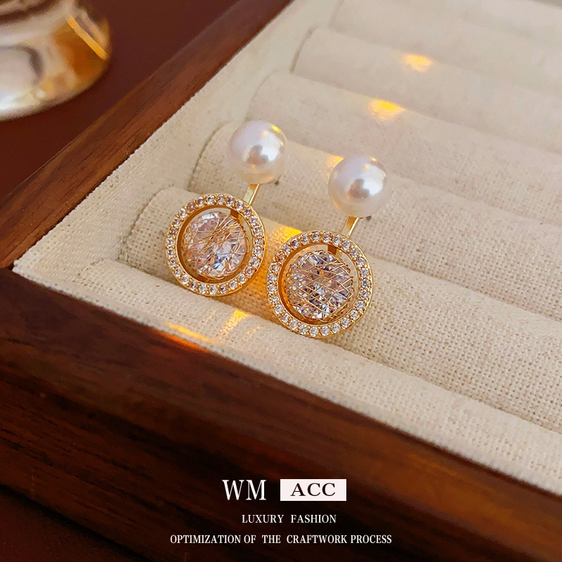 Retro silver needle zircon earrings women's fashion high sense niche exaggerated new earrings wholesale factory customization