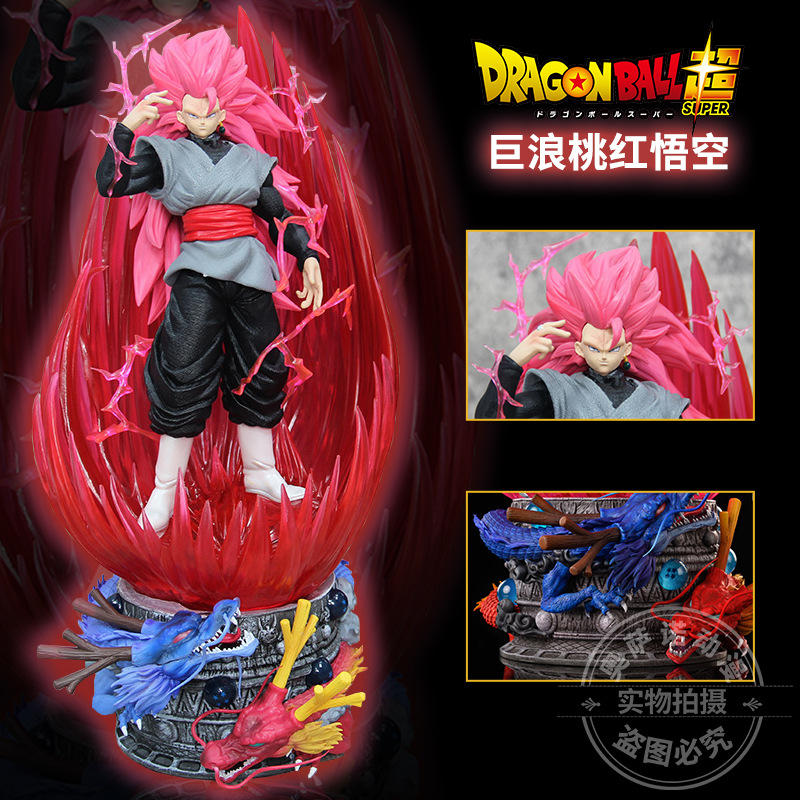 Dragon Ball series Super three PEACH RED black Wukong zamas GK statue hand-made model decoration giant wave super three Wukong