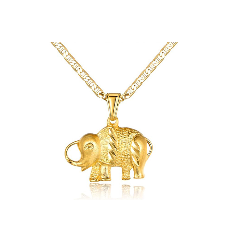 Luochen Amazon's Best-Selling Heavy-Duty Golden Elephant Necklace Pendant Auspicious and Luxurious Light Luxury High-End Clavicle Chain