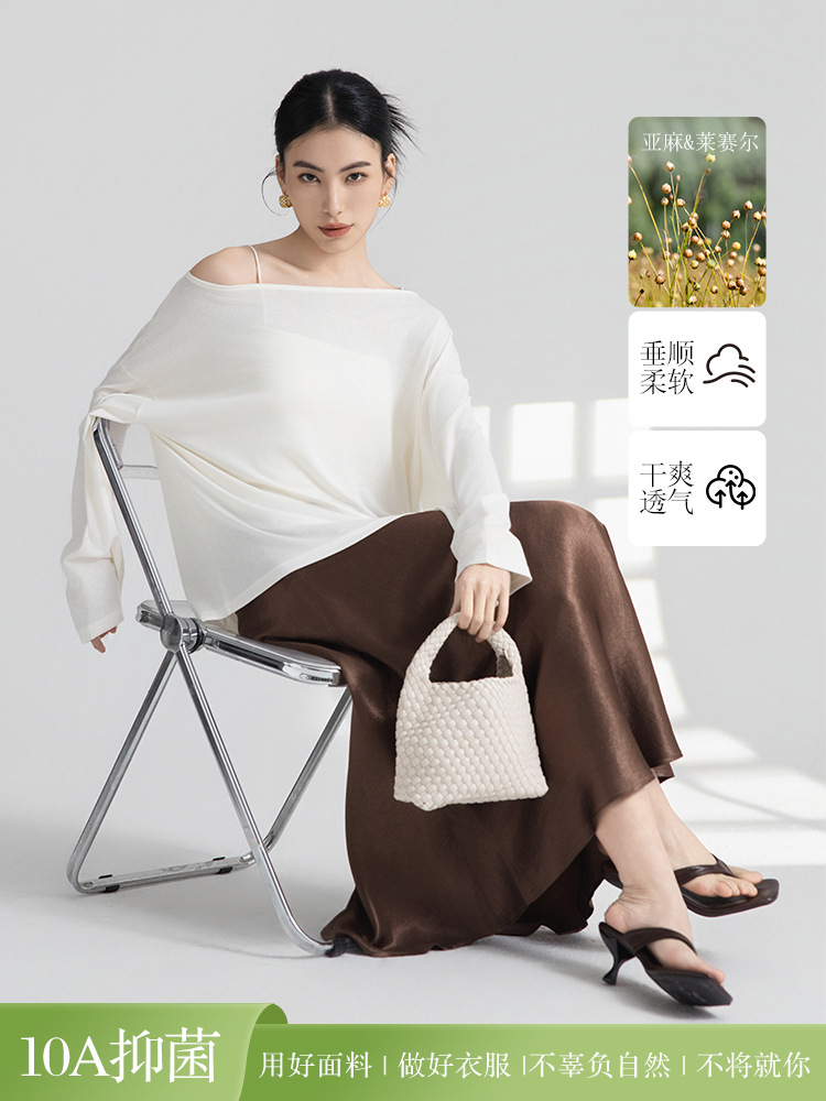 Old Money Style Lazy Wind-Proof Linen Long-Sleeve Blouse for Women, Loose Breathable Lightweight Cotton-Linen Jacket