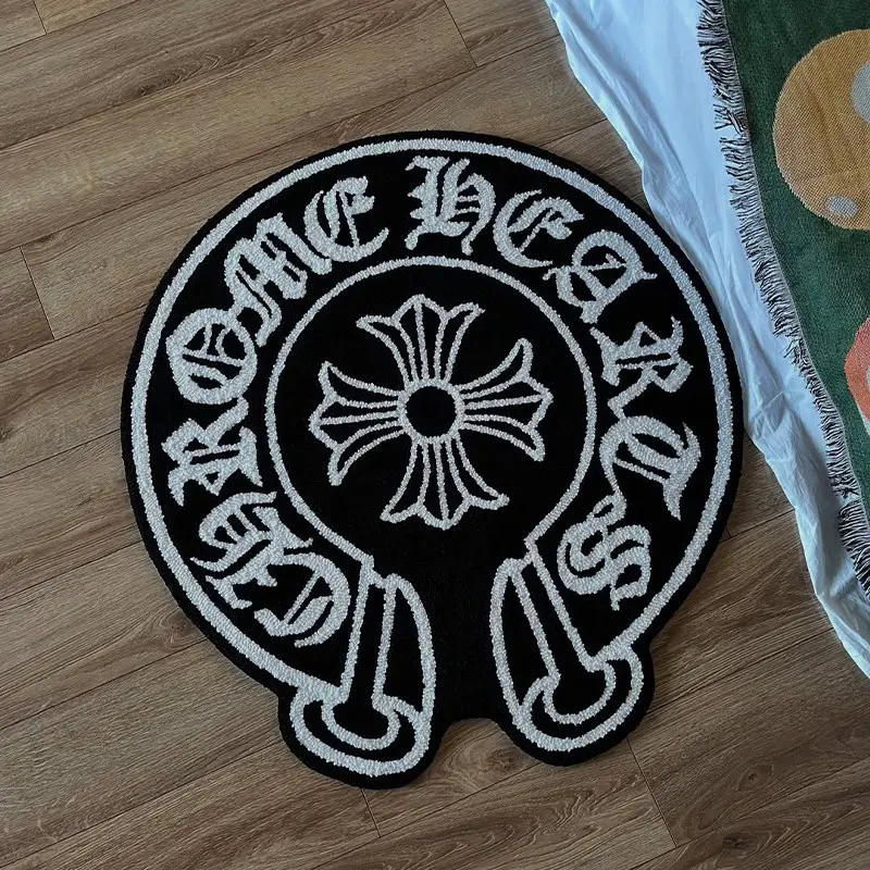 Unwelcome&Mats Horseshoe Cross Flower Logo Custom Carpet Handmade Trendy Carpet