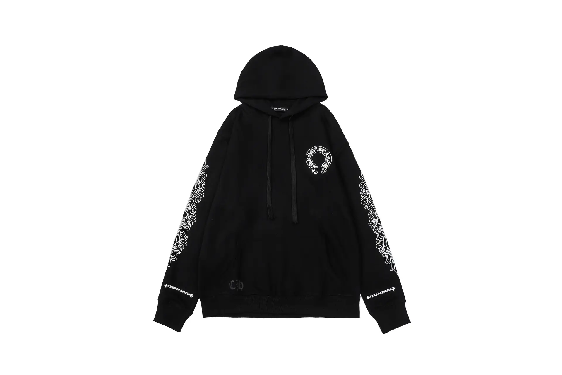 Correct Crocs Horseshoe Flower Arm Printed Sanskrit Letters Cotton Men's and Women's Pullover Hoodie Sweatshirt