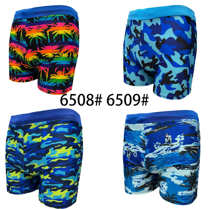 Color Matching Boxer Children's Adult Swimming Trunks Swimming Trunks Manufacturer Wholesale Beach Water Park Children's Swimming Trunks Set