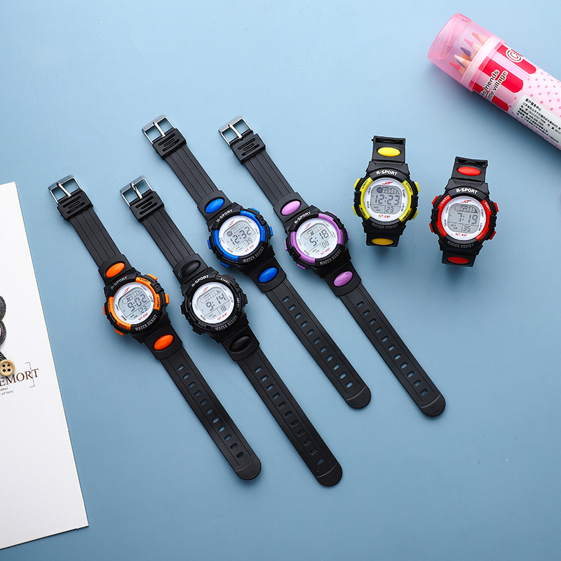 New Children's Watch Electronic Student Watch Boys and Girls Colorful Luminous Cool Sports Watch Amazon Watch