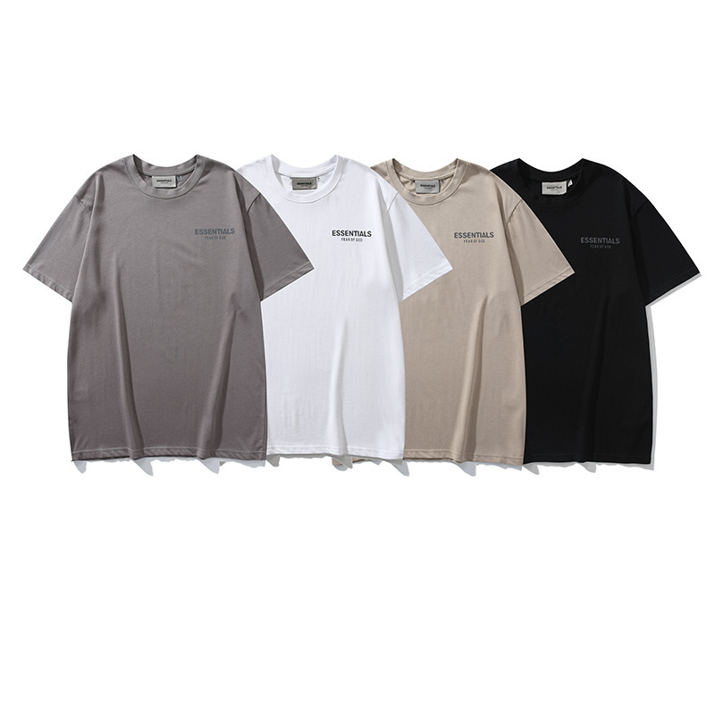Cross-border Duplex ESSENTIALS Trendy Brand Loose Cotton Round Neck Short-sleeved Summer Men's and Women's T-shirts