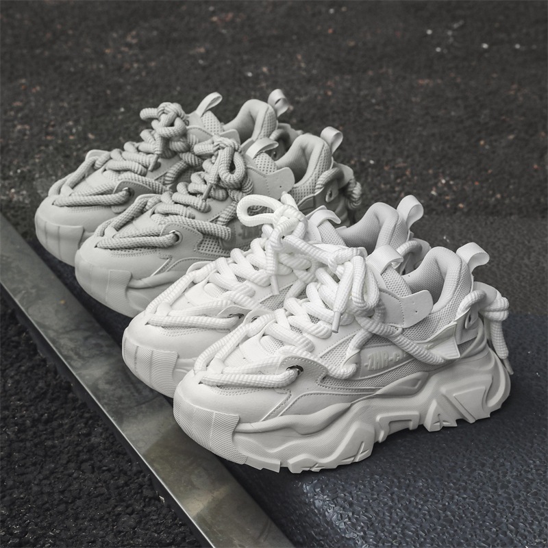 Zhr Couple's Matching Thick-Soled Dad Shoes 2025 New Retro Trendy Avant-Garde Versatile Sports Casual Shoes