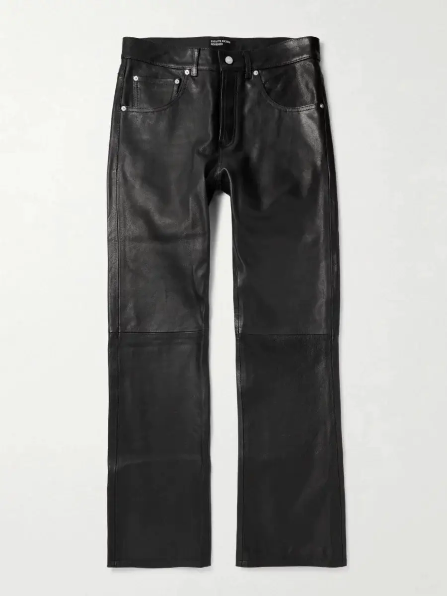 Milu's Independent 24Fw Melancholic Rich Second-Generation Leather Pants, Large Smoke-Dyed, Super Handsome, Slim-Fit, Slightly Loose Casual Pants