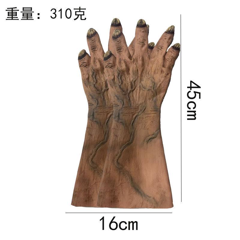 2026 Halloween Long Zombie Gloves Horror Zombie Devil Veins Npc Escape Room Costume Party