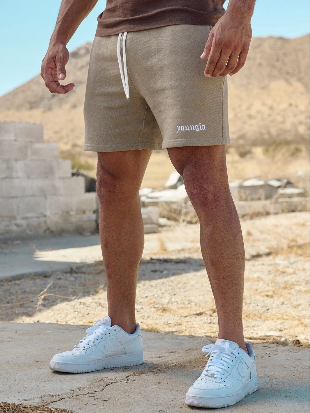 YOUNGLA new men's shorts muscle sports fitness cotton printed casual shorts summer basketball training pants