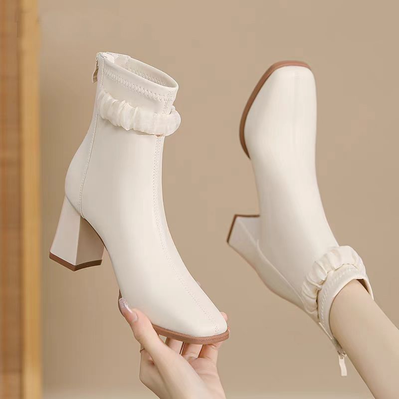 Beijianglang New Style Martin Boots, Chinese-Style Non-Slip Wear-Resistant Low-Top Women's Boots, 2026 Height-Enhancing Thin French-Style Slim Autumn Boots