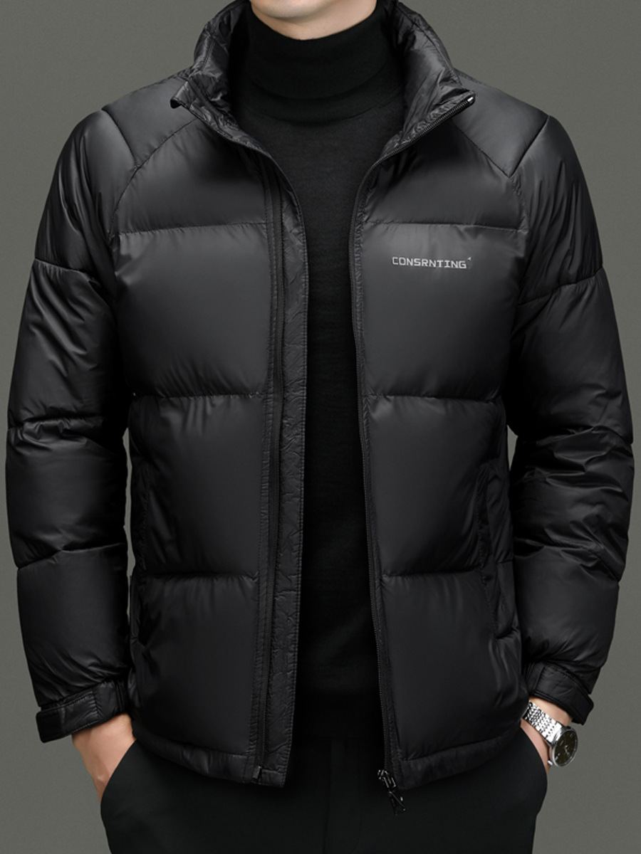 Middle-Aged Men's Classy Stand-Up Collar Cotton-Padded Winter Outwear, Ultra-Thick Cotton-Padded Jacket, Dad's Short Thickeneded down Jacket, Cotton-Padded Outwear