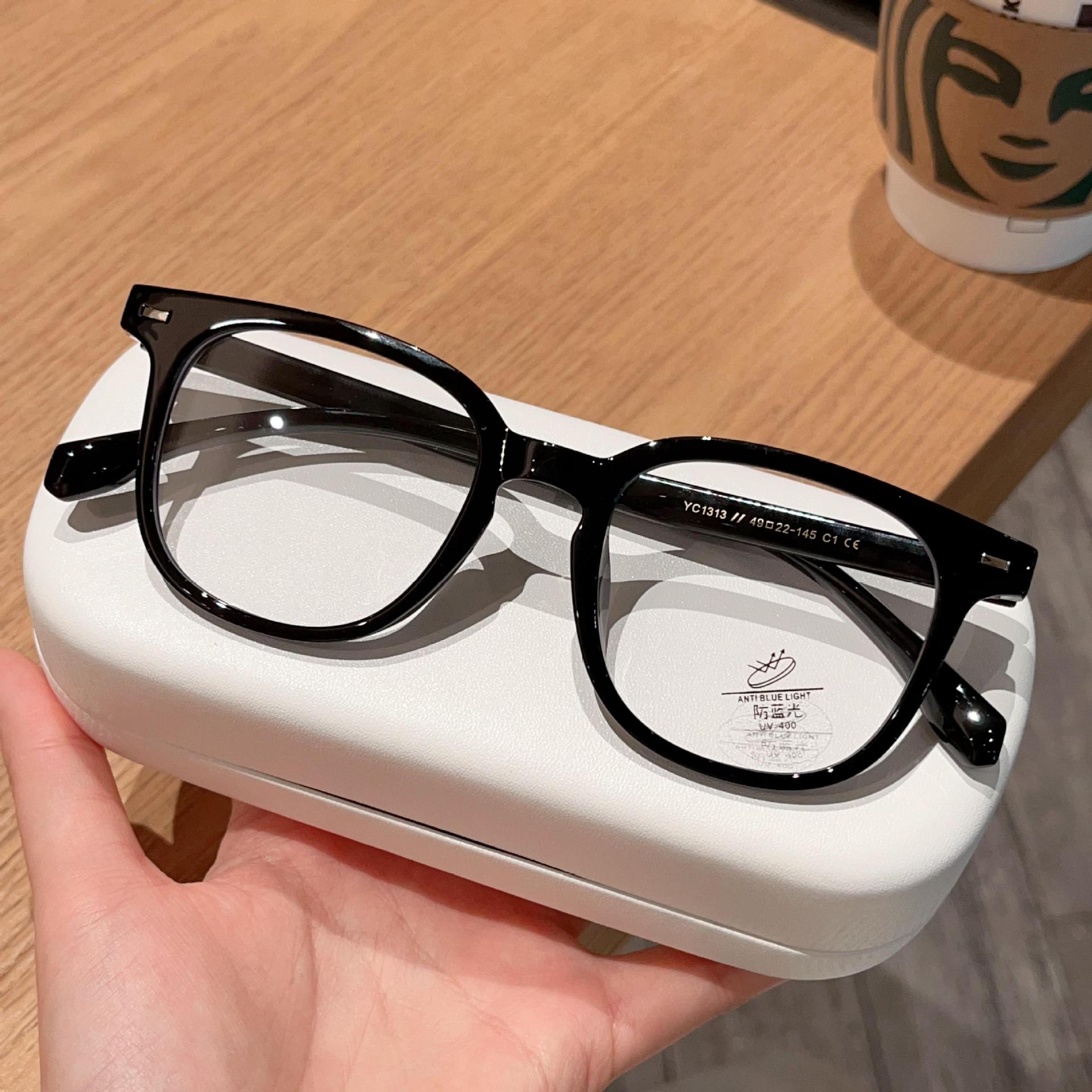 New Korean ultra-light TR90 round frame glasses frame women's high-end early eight plain glasses can be equipped with myopia degree