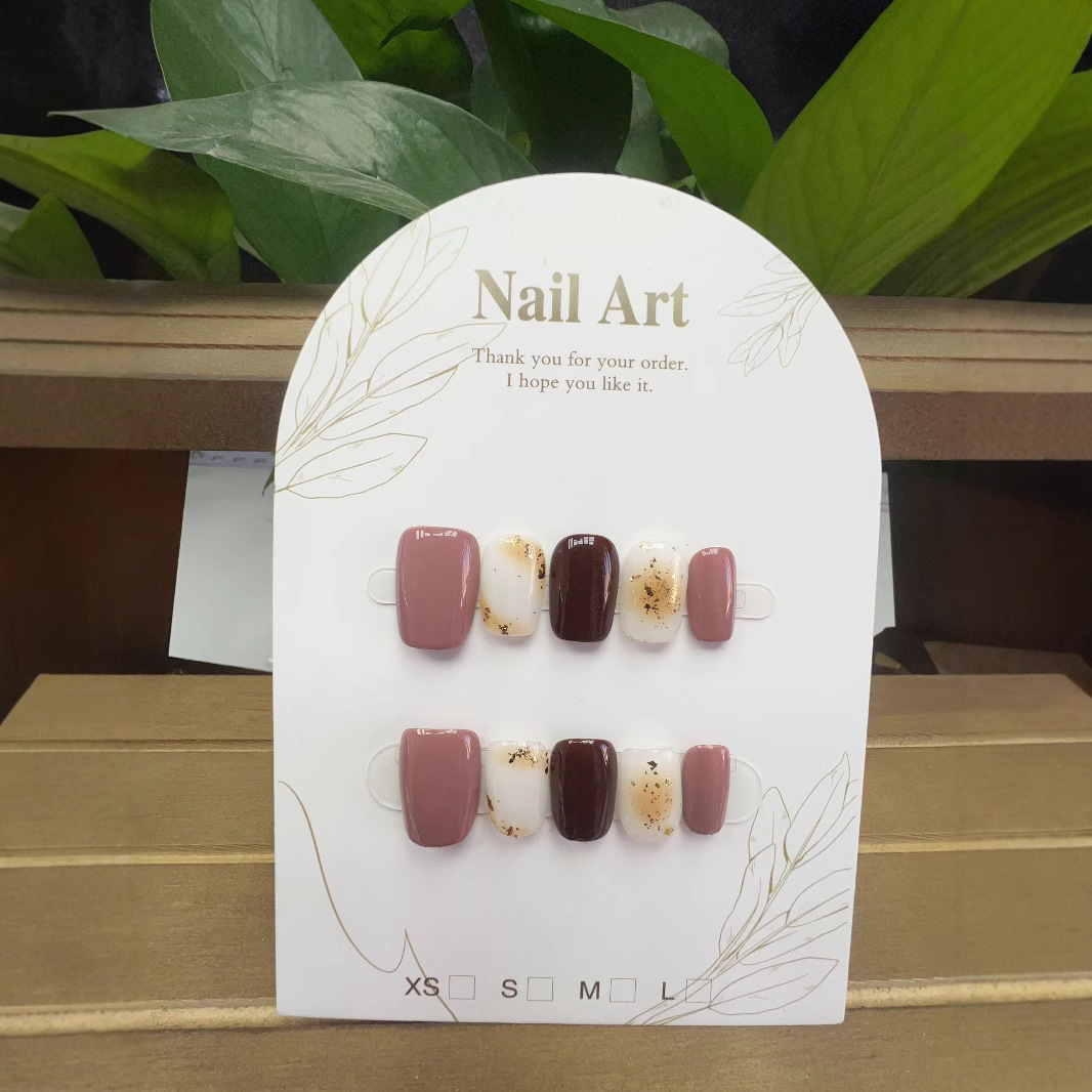 Tangfei's Pure Handmade Wearable Nails, Hand-Dyed and Color-Changing Fake Nail Patches, Removable Finished Nail Patches
