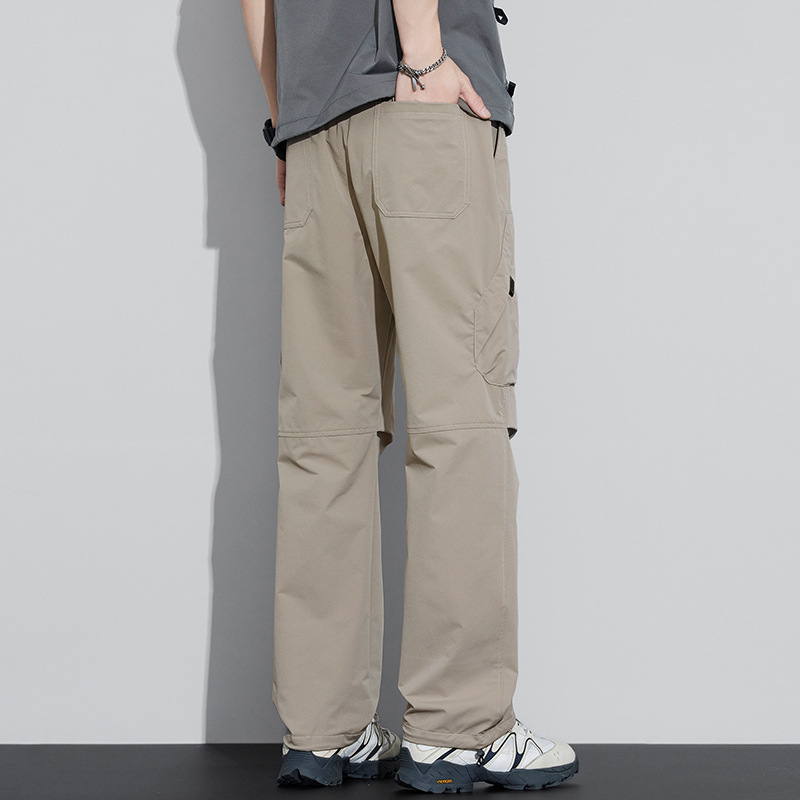 2026 New Men's American-Style Paratrooper Pants with Unique Buckle Side Pockets, Adjustable Cuffs, Straight-Leg Casual Pants for Men