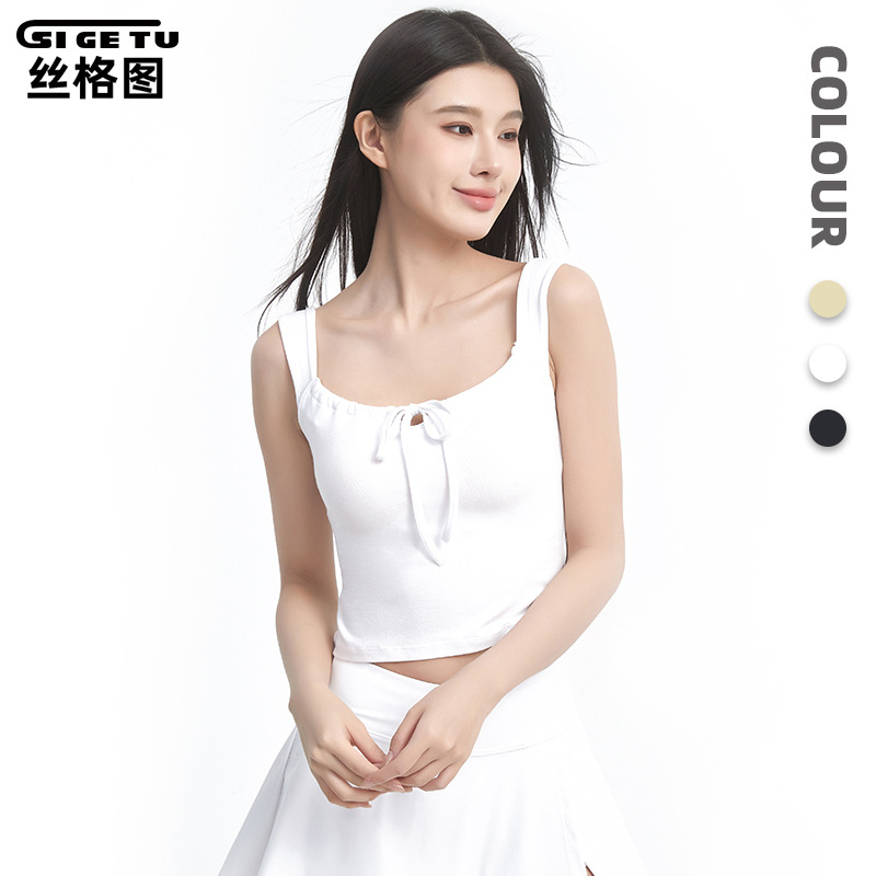 Silk Figure Cross-border Yoga Clothing Vest Women's Summer Quick-drying Fitness Top with Chest Pad Training Running Sportswear