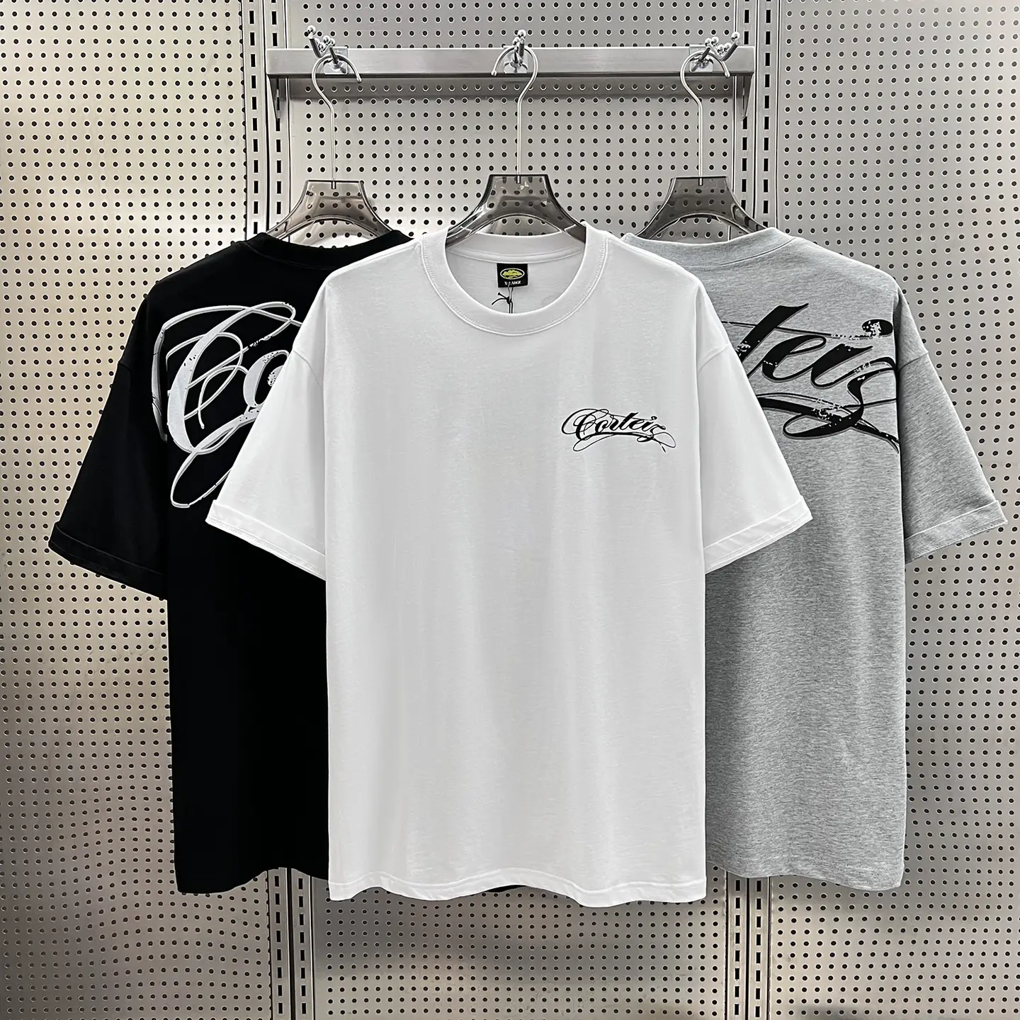 Corteiz Summer American High Street Trendy Brand Devil's Island Straw Letter Printed Men's and Women's Loose Casual Short sleeved T-shirt