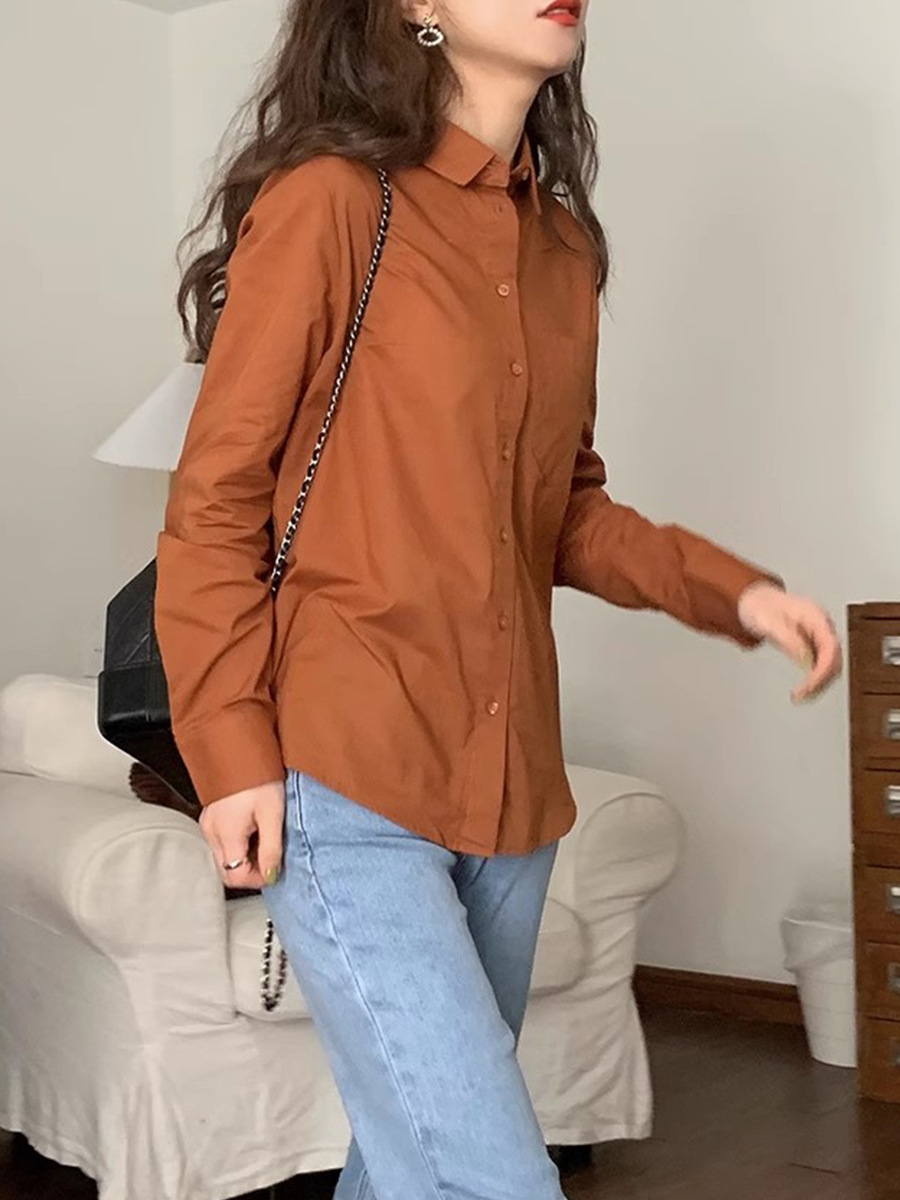 Plus Sutomi Wangzha Pure Cotton Classic Shirt, Thin Inner Layer Top for Women, Candy-Colored Shirt