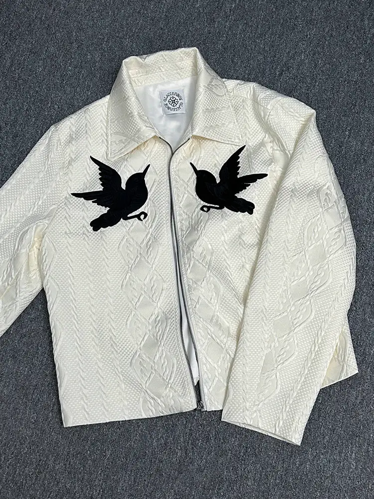 Unique Jacket with a Super Nice Embossed Design, Lapel Jacket for Men, Trendy Brand, European and American Street Style, Cleanfit Jacket, Ins