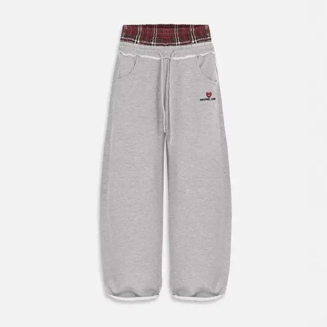 European and American Tk Cross-Border American Retro Striped Embroidered Sports Casual Pants Loose Fit Unisex Double Waistband Faux Two-Piece Sweatpants