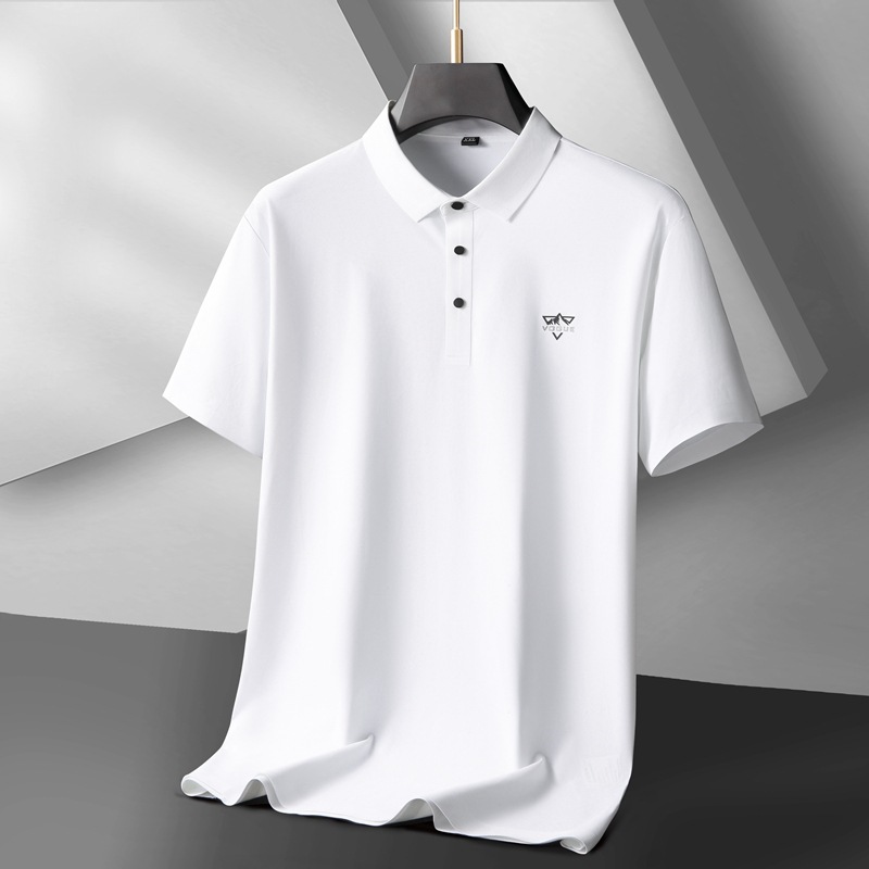 Fat Brother 2023 Plus Fat Plus Large Lapel Quick-drying T-shirt Men's Summer New Ice Silk Short Sleeve Large Size Sports Half Sleeve