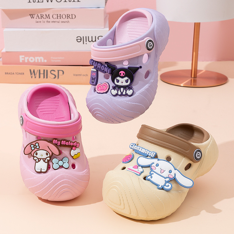 Sanrio Summer Children's Slippers Baby Boys and Girls Soft Bottom Baotou Beach Shoes Wear-resistant Non-slip Sandals Hole Shoes