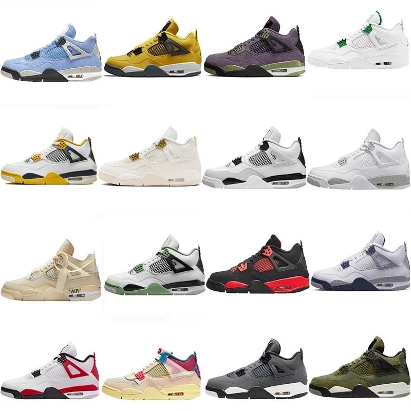 Air Jordan 4 Joe 4 black and white red AJ4 electric mother lightning black yellow black red North Carolina blue white white cement black infrared black gray red white red white green metal buckle gray rabbit small black canvas black Lei Gong milk tea black canvas men's shoes basketball shoes Foto QC de WEIDIAN na Qualit.ly