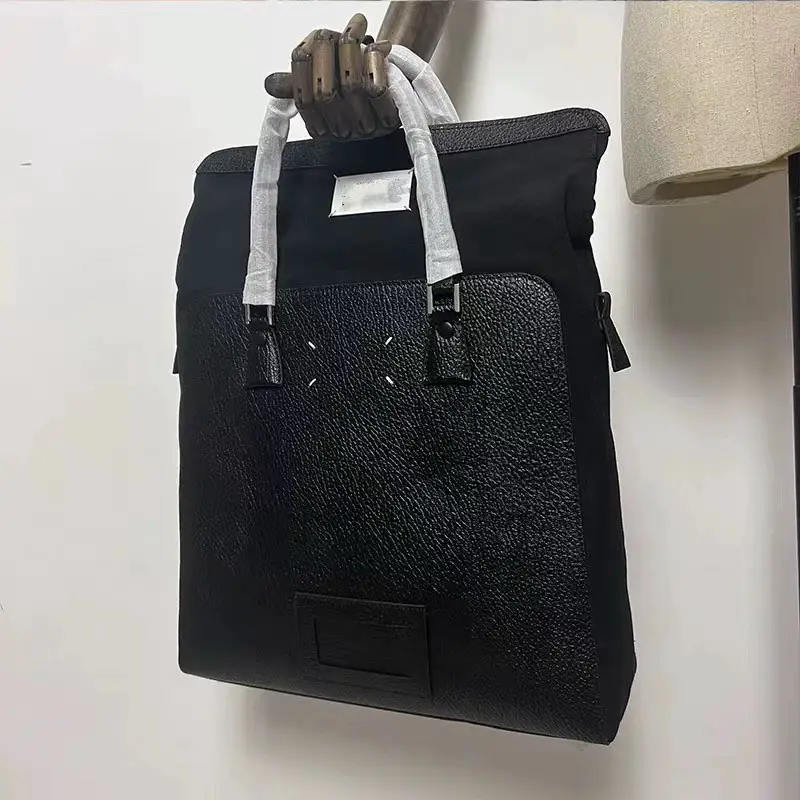 Maison Margiela Black Leather Tote Bag