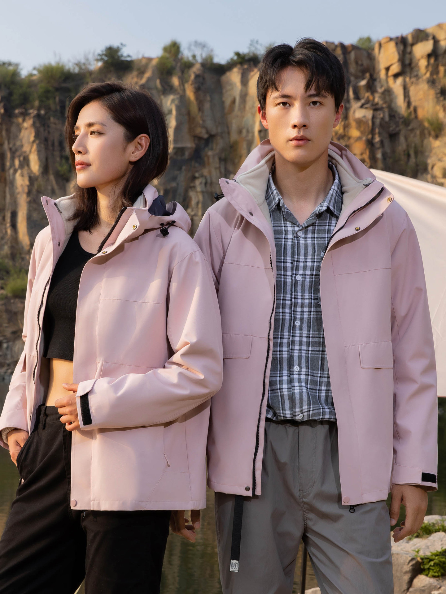 Winter outdoor jacket three-in-one work clothes Oxford cloth jacket fleece-lined removable waterproof windproof clothes