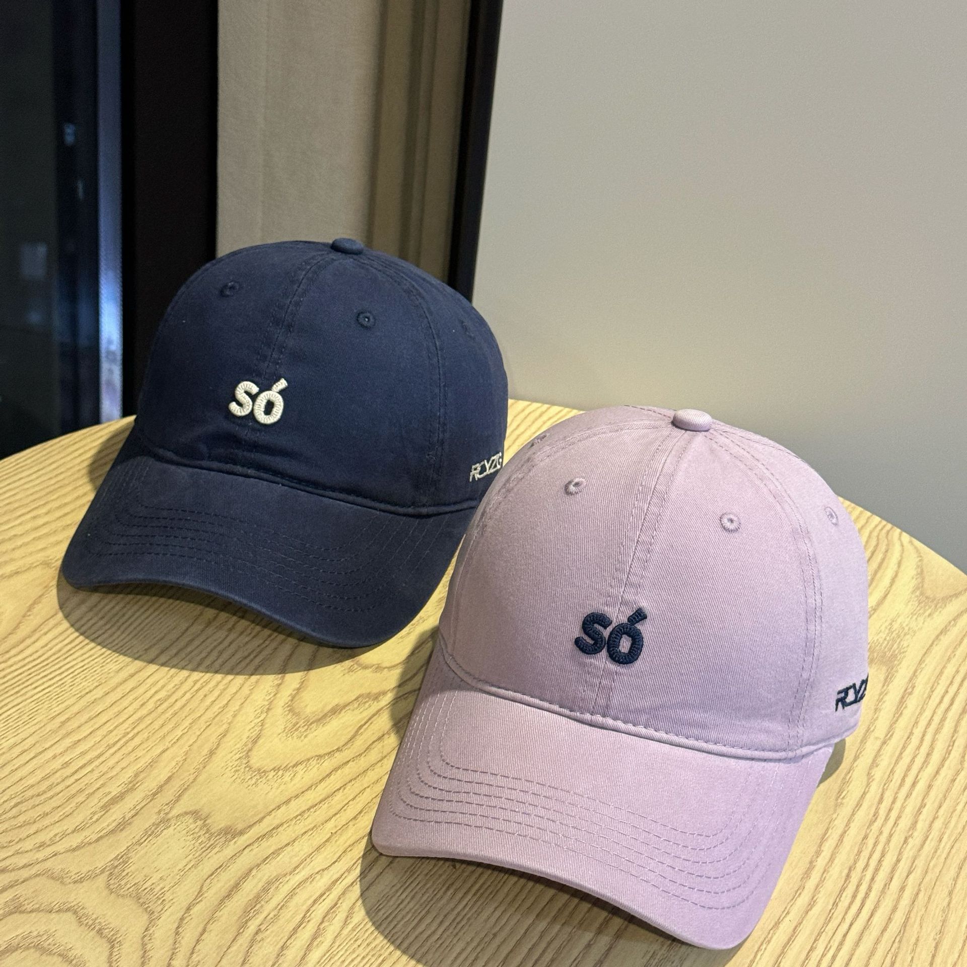 New Korean-Style Original Letter Embroidery Baseball Cap for Women, Large Head Circumference, Makes Face Look Smaller, Wide Brim, Casual Baseball Cap for Men