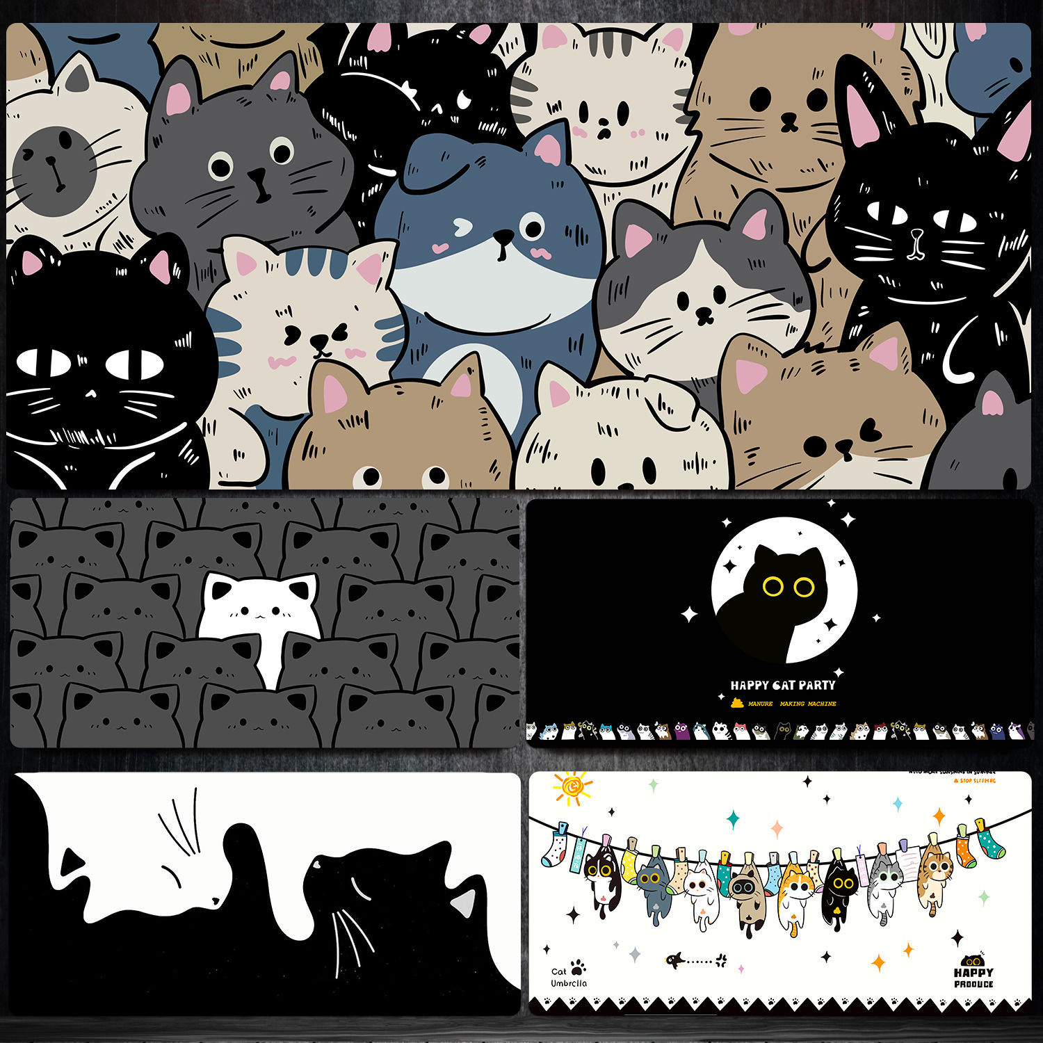 Mouse pad oversized cat office desk mat Boys and Girls cute computer keyboard mat cartoon student desk mat