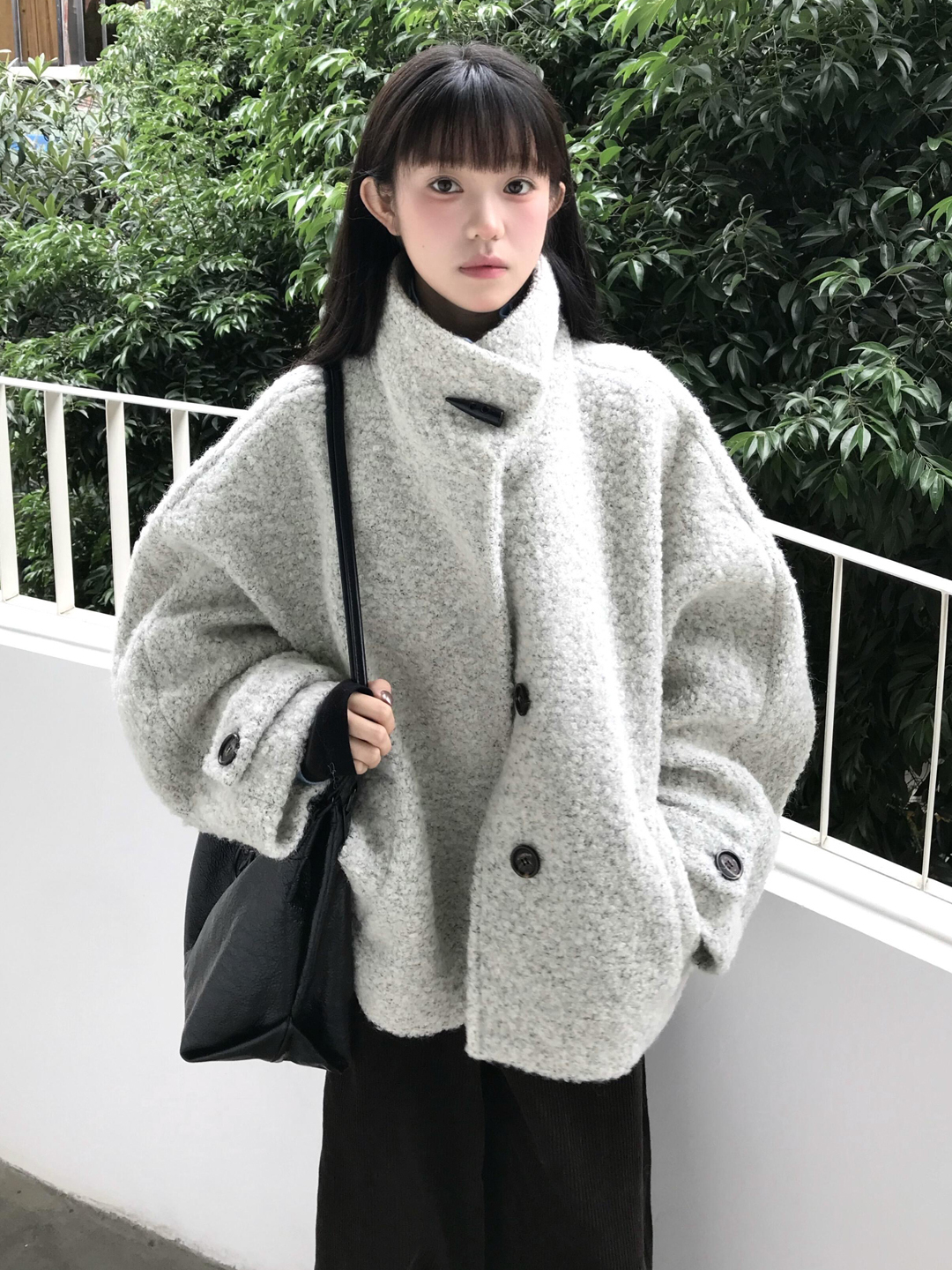Corduroy Wool Coat for Women, Cashmere Wool, 2025 Winter New Thickened Woolen Coat, Short Style for Petite Sizes