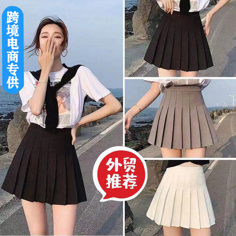 A- line skirt pleated skirt women's summer skirt high waist tennis skirt slim black pleated skirt winter new skirt