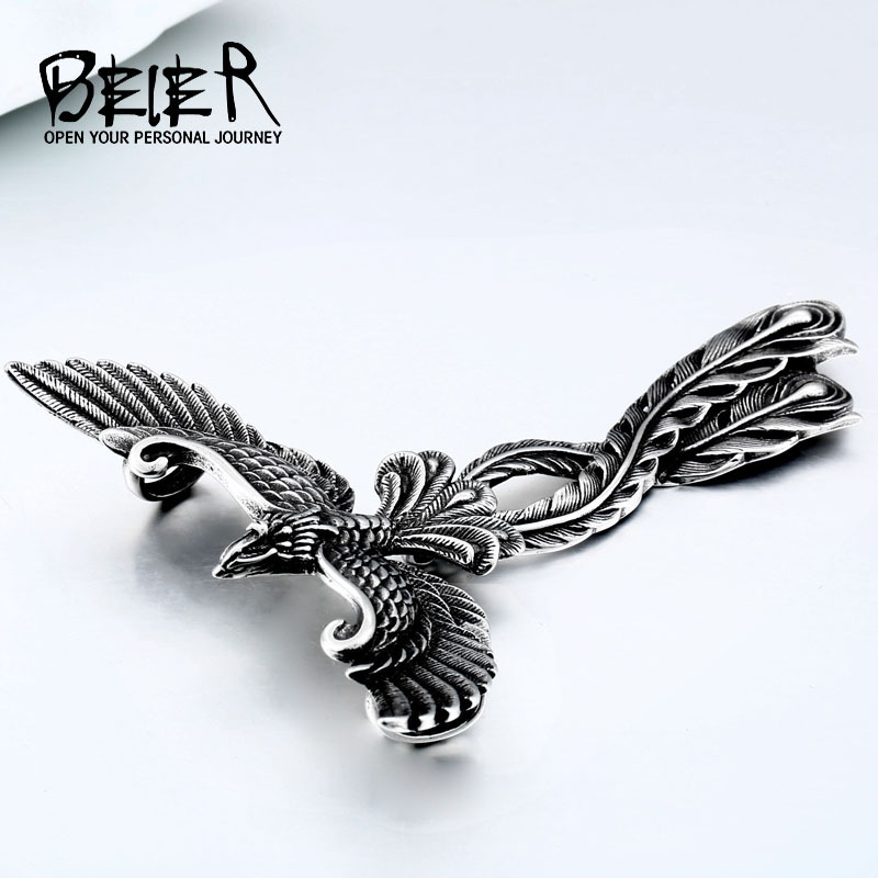 beier men's stainless steel jewelry wholesale Phoenix Nirvana wing rebirth pendant retro personality titanium steel pendant