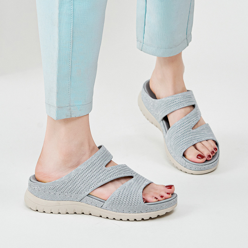 L1902-3 Amazon European and American sports casual sandals new 2025 velcro hollow platform women's sandals