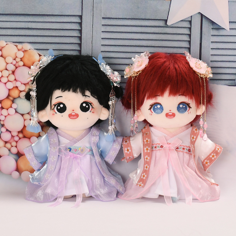 20cm Cotton Doll Clothes Antique Fairy Han Dress Dress Dress Accessories Hairpin Star Baby Dress