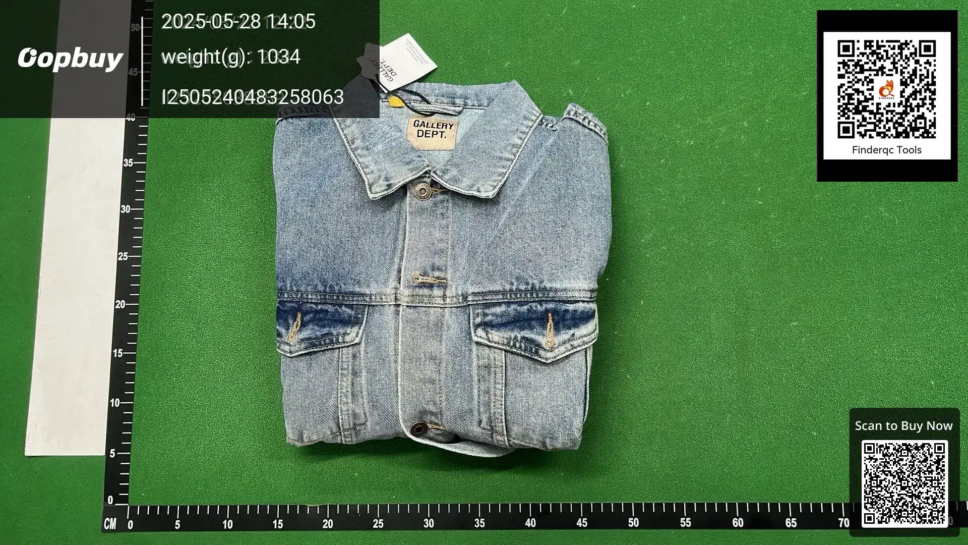 European and American fashion brand GALLERY DEPT basic embroidery LOGO water wash blue damage Denim coat high street jacket