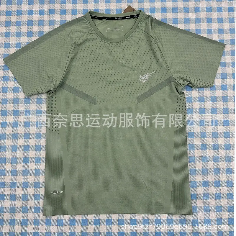 Foreign Trade Quick-Drying Sports Breathable Wholesale New Men's Short-Sleeved T-Shirt Training Ice Silk Loose Casual Top