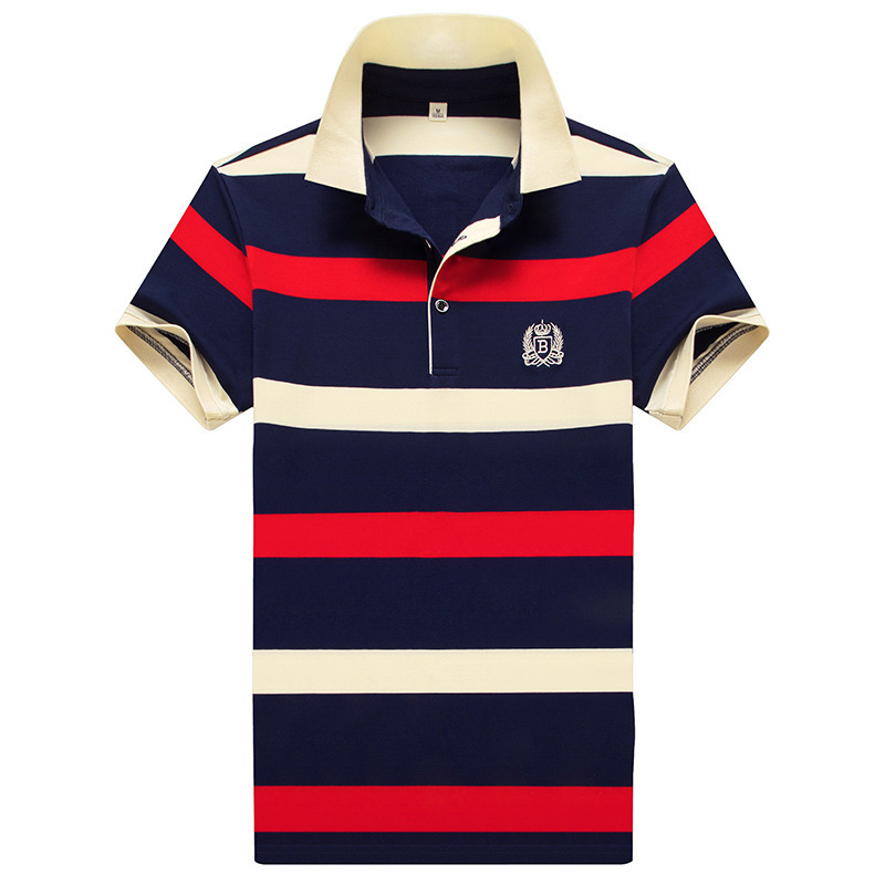2021 New Short Sleeve Polo Shirt Trendy Brand Men's Top Casual Men's T-Shirt Men's Striped Summer Top