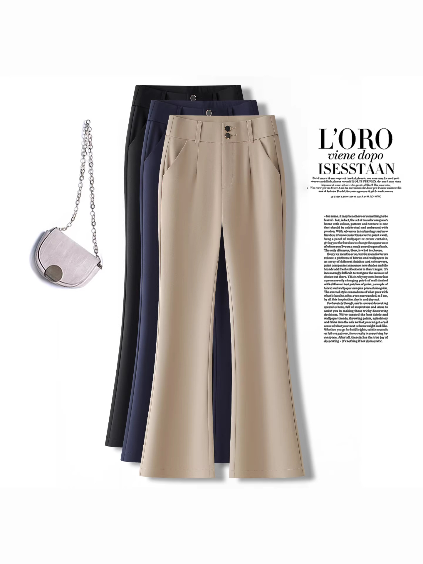 Flared Pants for Women 2026 Summer Petite Cropped Fashion Drapey Casual Pants High-Waisted Thin Flared Pants for Middle-Aged and Elderly Women