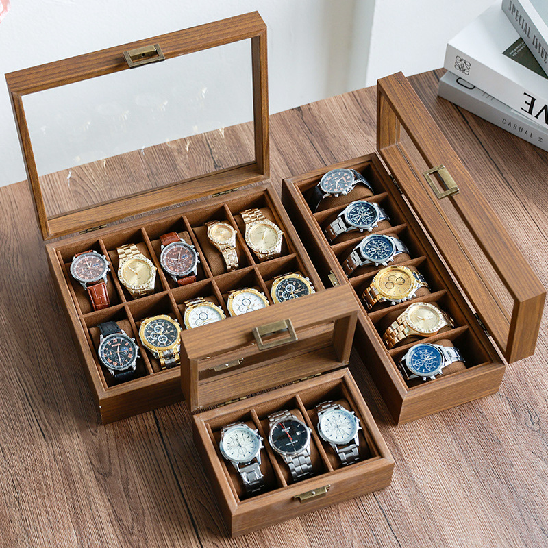 Walnut Solid Wood Watch Storage Box Multi-Position Large Capacity High-End Soft Pillow Mechanical Watch Display Watch Box Foto QC de 1688 na Qualit.ly