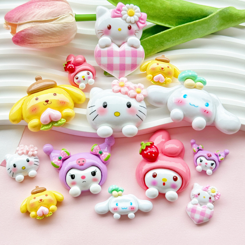 Cartoon Cat Library Head Series Resin DIY Accessories Mobile Phone Case Hole Shoes Patch Hair Accessories Material
