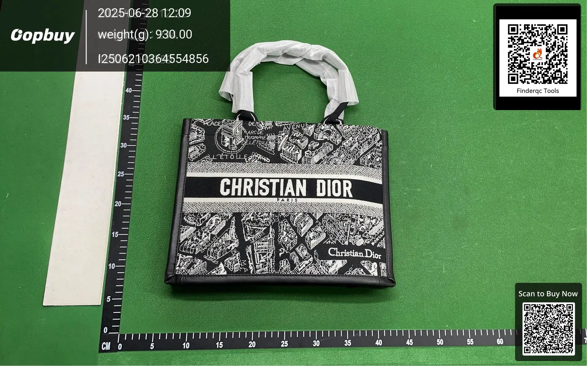 Christian Dior Book Tote Black White