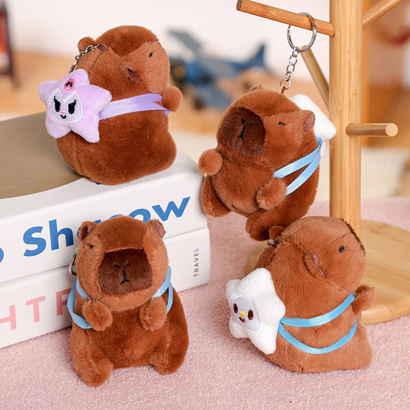 Kapibala Doll New Capybara Star Bag Pendant Plush Keychain Bag Hanging Ornaments Grasping Doll