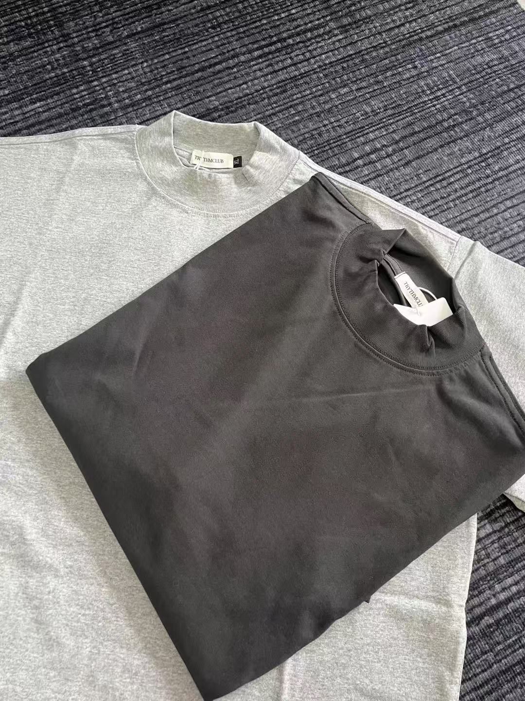 Ba-Style Small Neckline Loose Oversize Short-Sleeve T-Shirt for Men, American Hip-Hop Style, High-Neck Trendy Brand, Versatile on Instagram