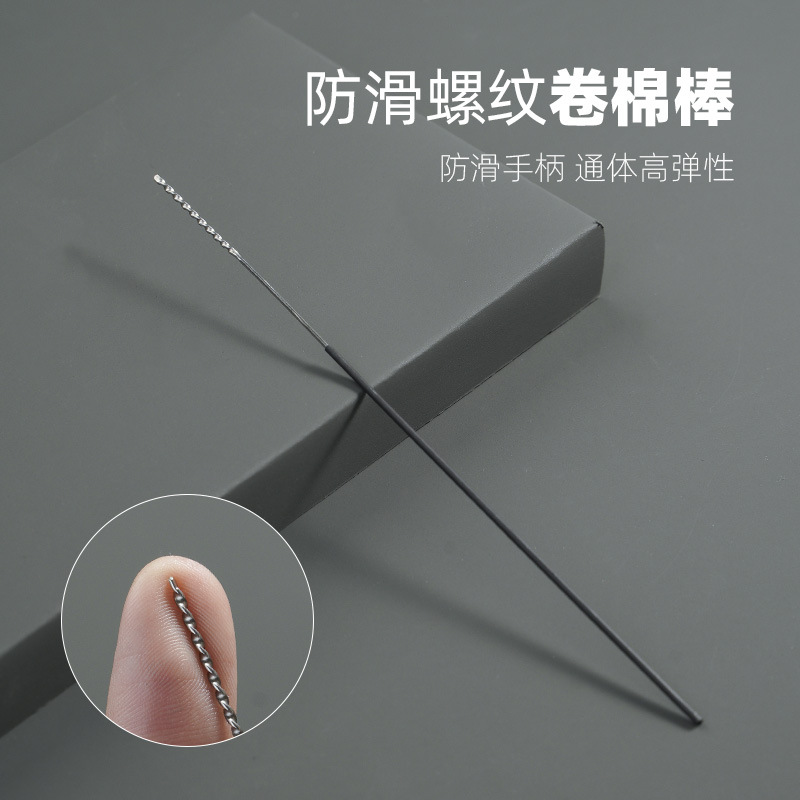 Non-Slip Threaded Cotton Swabs - Professional Ear Cleaning Tool for Ear Cleaning, Cotton-Tipped Ear Picks for Ear Cleaning