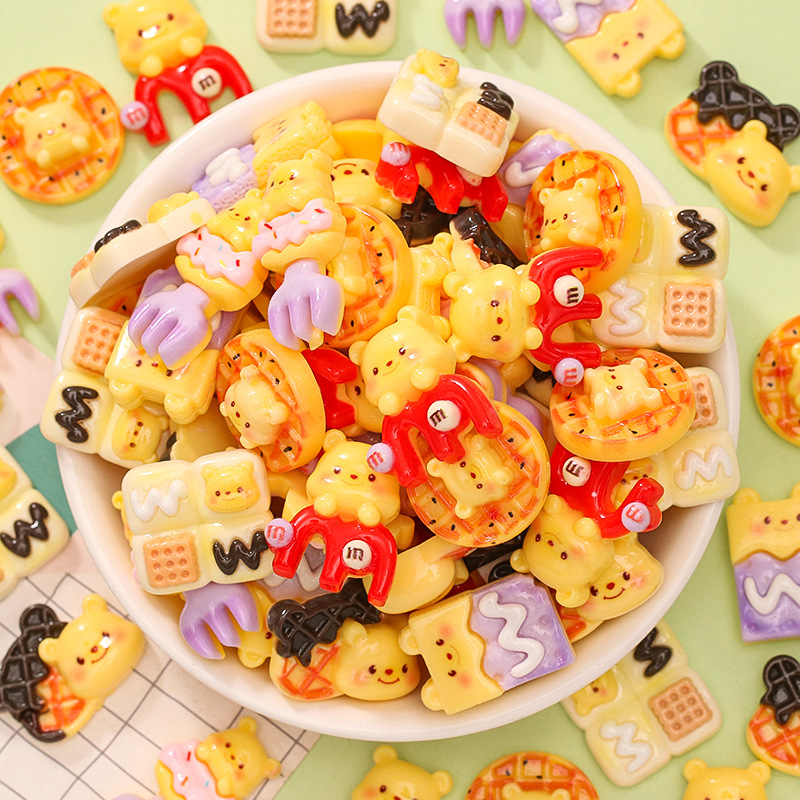 miniature food play butter bear waffle children's toy patch diy cream glue material grab doll machine jewelry
