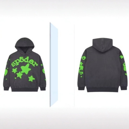 European and American Fashion Trend Sp5Der Beluga Hoodie Spider Web Print Hoodie Sweatshirt European and American Sweatshirt Y2K