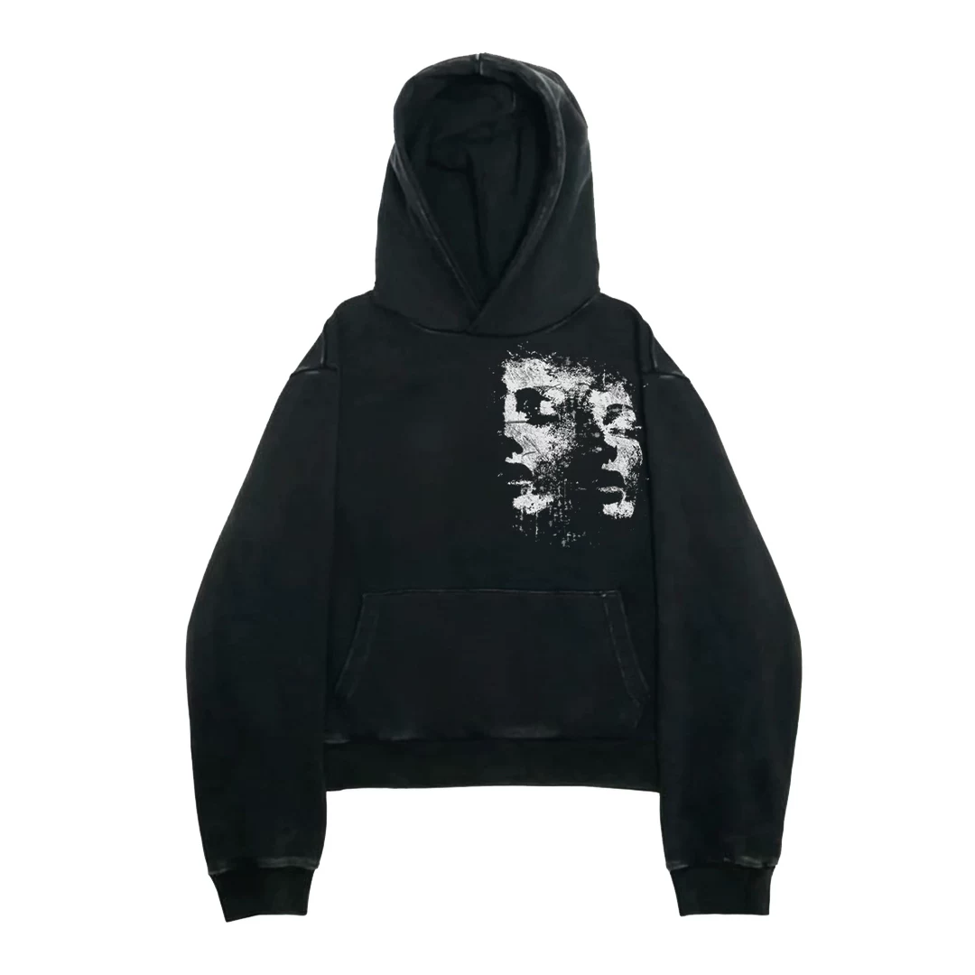 Shibu Shibu vintage American heavy metal street retro garbage rock unisex pullover cotton hoodie
